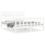 Estructura de cama con cabecero madera maciza blanco 160x200 cm de vidaXL, Camas y somieres - Ref: Foro24-3192567, Precio: 14...