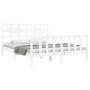 Estructura de cama con cabecero madera maciza blanco 160x200 cm de vidaXL, Camas y somieres - Ref: Foro24-3192567, Precio: 14...