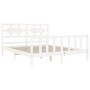 Estructura de cama con cabecero madera maciza blanco 160x200 cm de vidaXL, Camas y somieres - Ref: Foro24-3192567, Precio: 14...