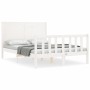 Estructura de cama con cabecero madera maciza blanco 140x200 cm de vidaXL, Camas y somieres - Ref: Foro24-3192752, Precio: 19...