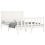 Estructura de cama con cabecero madera maciza blanco 140x200 cm de vidaXL, Camas y somieres - Ref: Foro24-3192752, Precio: 19...