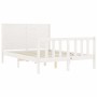 Estructura de cama con cabecero madera maciza blanco 140x200 cm de vidaXL, Camas y somieres - Ref: Foro24-3192752, Precio: 19...