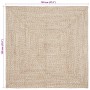 Alfombra Natural y blanco 120 x 120 cm yute en Alfombras | Comprar online en Foru.es