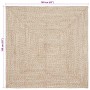 Alfombra Natural y blanco 160 x 160 cm yute en Alfombras | Comprar online en Foru.es