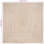 Alfombra Natural y blanco 200 x 200 cm yute en Alfombras | Comprar online en Foru.es