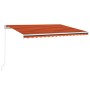 Toldo retráctil manual con LED naranja y marrón 400x300 cm en Toldos | Comprar online en Foru.es