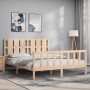 Estructura de cama con cabecero madera maciza 160x200 cm de vidaXL, Camas y somieres - Ref: Foro24-3192241, Precio: 143,32 €,...
