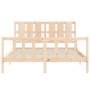 Estructura de cama con cabecero madera maciza 160x200 cm de vidaXL, Camas y somieres - Ref: Foro24-3192241, Precio: 143,32 €,...