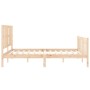 Estructura de cama con cabecero madera maciza 160x200 cm de vidaXL, Camas y somieres - Ref: Foro24-3192241, Precio: 143,32 €,...