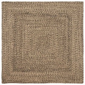 Alfombra Natural y negro 120 x 120 cm yute en Alfombras | Comprar online en Foru.es