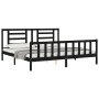 Estructura de cama con cabecero madera maciza negro 200x200 cm de vidaXL, Camas y somieres - Ref: Foro24-3192905, Precio: 206...