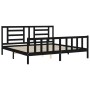 Estructura de cama con cabecero madera maciza negro 200x200 cm de vidaXL, Camas y somieres - Ref: Foro24-3192905, Precio: 206...