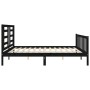 Estructura de cama con cabecero madera maciza negro 200x200 cm de vidaXL, Camas y somieres - Ref: Foro24-3192905, Precio: 206...