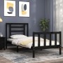 Estructura de cama con cabecero madera maciza negro 100x200 cm de vidaXL, Camas y somieres - Ref: Foro24-3192875, Precio: 131...