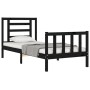 Estructura de cama con cabecero madera maciza negro 100x200 cm de vidaXL, Camas y somieres - Ref: Foro24-3192875, Precio: 131...