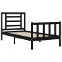 Estructura de cama con cabecero madera maciza negro 100x200 cm de vidaXL, Camas y somieres - Ref: Foro24-3192875, Precio: 131...