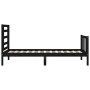 Estructura de cama con cabecero madera maciza negro 100x200 cm de vidaXL, Camas y somieres - Ref: Foro24-3192875, Precio: 131...
