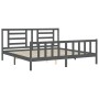 Estructura de cama con cabecero madera maciza gris 200x200 cm de vidaXL, Camas y somieres - Ref: Foro24-3192903, Precio: 171,...