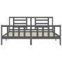Estructura de cama con cabecero madera maciza gris 200x200 cm de vidaXL, Camas y somieres - Ref: Foro24-3192903, Precio: 171,...