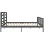 Estructura de cama con cabecero madera maciza gris 200x200 cm de vidaXL, Camas y somieres - Ref: Foro24-3192903, Precio: 171,...