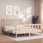 Estructura de cama con cabecero madera maciza 160x200 cm de vidaXL, Camas y somieres - Ref: Foro24-3192891, Precio: 132,29 €,...