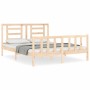Estructura de cama con cabecero madera maciza 160x200 cm de vidaXL, Camas y somieres - Ref: Foro24-3192891, Precio: 132,29 €,...