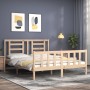 Estructura de cama con cabecero madera maciza 160x200 cm de vidaXL, Camas y somieres - Ref: Foro24-3192891, Precio: 132,29 €,...