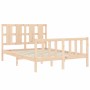 Estructura de cama de matrimonio con cabecero madera maciza de vidaXL, Camas y somieres - Ref: Foro24-3192201, Precio: 120,92...