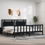 Estructura de cama con cabecero madera maciza negro 200x200 cm de vidaXL, Camas y somieres - Ref: Foro24-3192190, Precio: 220...