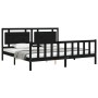 Estructura de cama con cabecero madera maciza negro 200x200 cm de vidaXL, Camas y somieres - Ref: Foro24-3192190, Precio: 220...