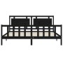 Estructura de cama con cabecero madera maciza negro 200x200 cm de vidaXL, Camas y somieres - Ref: Foro24-3192190, Precio: 220...