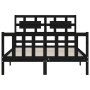 Estructura de cama con cabecero madera maciza negro 140x190 cm de vidaXL, Camas y somieres - Ref: Foro24-3192540, Precio: 180...