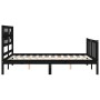 Estructura de cama con cabecero madera maciza negro 140x190 cm de vidaXL, Camas y somieres - Ref: Foro24-3192540, Precio: 180...