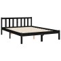 Estructura de cama con cabecero madera maciza negro 140x190 cm de vidaXL, Camas y somieres - Ref: Foro24-3192540, Precio: 180...