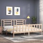 Estructura de cama con cabecero madera maciza 200x200 cm de vidaXL, Camas y somieres - Ref: Foro24-3192901, Precio: 144,51 €,...