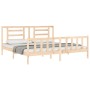 Estructura de cama con cabecero madera maciza 200x200 cm de vidaXL, Camas y somieres - Ref: Foro24-3192901, Precio: 144,51 €,...