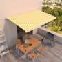 Toldo retráctil automático amarillo y blanco 500x300 cm en Toldos | Comprar online en Foru.es