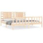 Estructura de cama con cabecero madera maciza 200x200 cm de vidaXL, Camas y somieres - Ref: Foro24-3192836, Precio: 158,39 €,...
