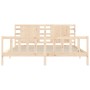 Estructura de cama con cabecero madera maciza 200x200 cm de vidaXL, Camas y somieres - Ref: Foro24-3192836, Precio: 158,39 €,...