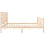 Estructura de cama con cabecero madera maciza 200x200 cm de vidaXL, Camas y somieres - Ref: Foro24-3192836, Precio: 158,39 €,...