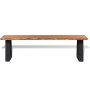 Banco de madera de acacia maciza 160 cm de vidaXL, Bancos para recibidores y almacenamiento - Ref: Foro24-245688, Precio: 190...