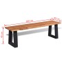 Banco de madera de acacia maciza 160 cm de vidaXL, Bancos para recibidores y almacenamiento - Ref: Foro24-245688, Precio: 190...