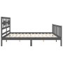 Estructura de cama con cabecero madera maciza gris 200x200 cm de vidaXL, Camas y somieres - Ref: Foro24-3192578, Precio: 174,...