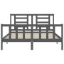 Estructura de cama matrimonio con cabecero madera maciza gris de vidaXL, Camas y somieres - Ref: Foro24-3192888, Precio: 151,...