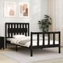 Estructura de cama con cabecero madera maciza negro 100x200 cm de vidaXL, Camas y somieres - Ref: Foro24-3192420, Precio: 138...