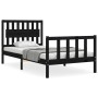 Estructura de cama con cabecero madera maciza negro 100x200 cm de vidaXL, Camas y somieres - Ref: Foro24-3192420, Precio: 138...