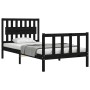 Estructura de cama con cabecero madera maciza negro 100x200 cm de vidaXL, Camas y somieres - Ref: Foro24-3192420, Precio: 138...