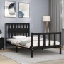Estructura de cama con cabecero madera maciza negro 100x200 cm de vidaXL, Camas y somieres - Ref: Foro24-3192420, Precio: 138...