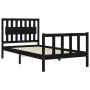 Estructura de cama con cabecero madera maciza negro 100x200 cm de vidaXL, Camas y somieres - Ref: Foro24-3192420, Precio: 138...
