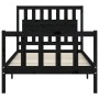 Estructura de cama con cabecero madera maciza negro 100x200 cm de vidaXL, Camas y somieres - Ref: Foro24-3192420, Precio: 138...